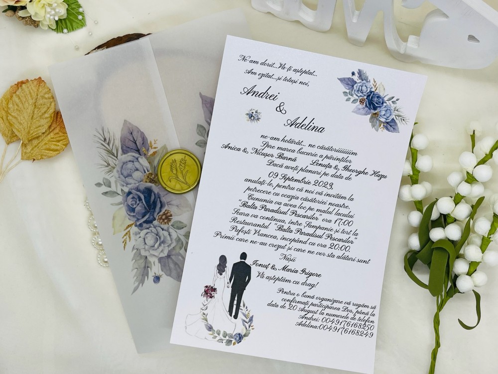Invitatie nunta cu sigiliu cod 11506 