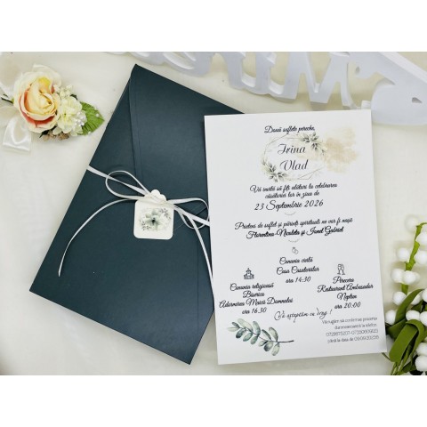 Invitatie nunta model floral cod 11521 
